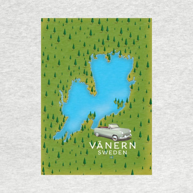 Vänern Sweden lake map poster by nickemporium1